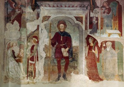 Fresco Depicting Joan of Arc, Shrine of Our Lady of Divine Love of Fontana, Casalmaggiore, Lombardy, Italy by Benjamin Baud