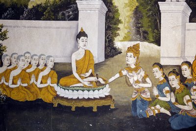 Fresco depicting a scene of the Buddha