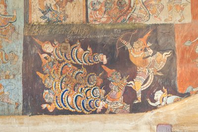 Frescoes Adorning the Walls of Wat Bo Depicting Scenes from the Reamker, Siem Reap, Cambodia by Unbekannter Künstler