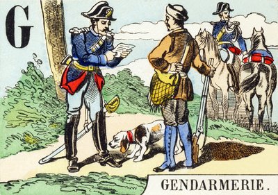 G: Gendarmerie - The Hunting Alphabet, c.1890 by Unbekannt