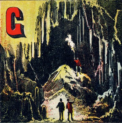 G: Grotto. A Natural Cave - Engraving from Alphabet Geographique. Guerin-Muller et Cie, publishers, Paris by Unbekannt