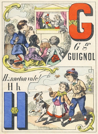 G H: Guignol, Hanneton vole! - Games Alphabet, c.1890 by Unbekannt