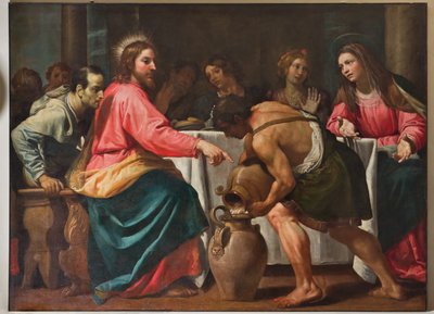 Genoa, Duomo (St Lawrence Cathedral), inside, Baptistery (formerly Church of St John the Old): "Wedding at Cana", by Domenico Fiasella by Unbekannter Künstler