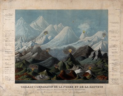 Geology: Comparative Shapes and Heights of Mountains by Unbekannter Künstler