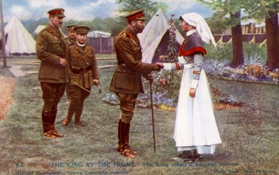 George V meeting a hospital matron on the Western Front by Unbekannter Künstler