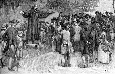George Whitefield Preaching in Colonies by Unbekannter Künstler