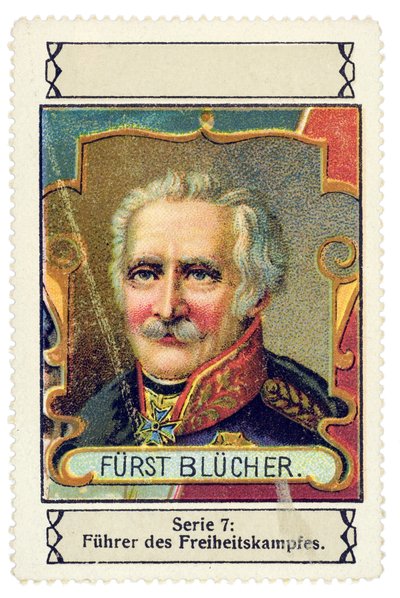 German Stamp with the Effigy of Gebhard Leberecht von Blucher (1742-1819) German Commander at the Battle of Waterloo by Unbekannter Künstler