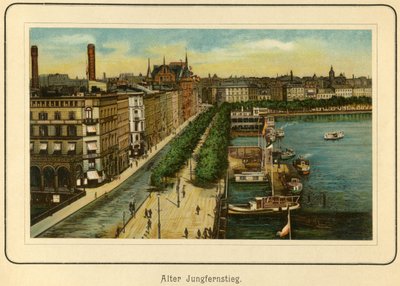 Germany, Hamburg, Alter Jungfernstieg, near the lake Alster (Illustration from 