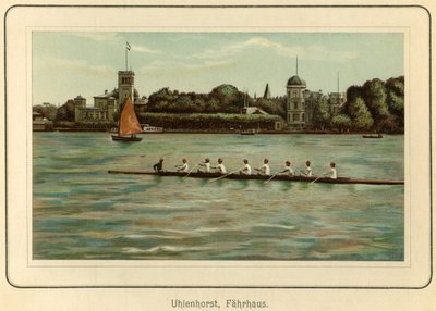 Germany, Hamburg, Uhlenhorst ferry house near the Alster lake, illustration from: "Ansichten-Album Hamburg" (views from Hamburg), published by C. Schneider, Berlin NW c.1890 by Unbekannter Künstler