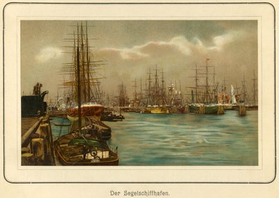 Germany, Hamburg, the harbour for the sailing ships, lithography from: "Ansichten-Album Hamburg" (views from Hamburg), published by C. Schneider, Berlin NW., c.1890 by Unbekannter Künstler
