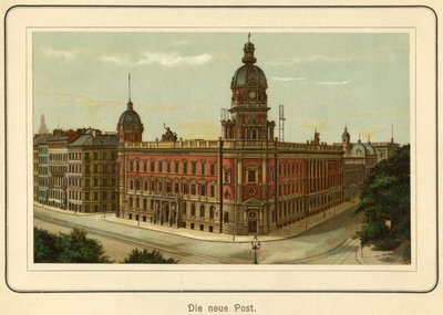 Germany, Hamburg, the new building for the post office, illustration from: "Ansichten-Album Hamburg" (views from Hamburg), published by C. Schneider, Berlin NW, c.1890 by Unbekannter Künstler
