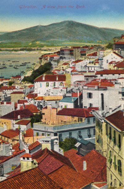 Gibraltar - view from the Rock of the city and bay end of 19th - beginning 20th century by Unbekannter Künstler