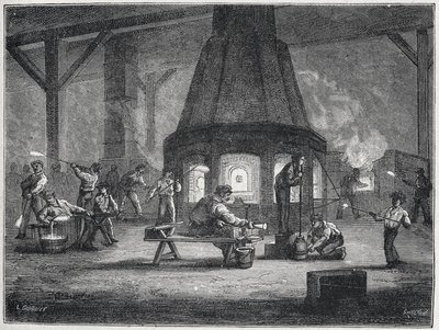 Glassmaking in Second Half of 19th Century: Children are Working, c. 1880 by Unbekannter Künstler