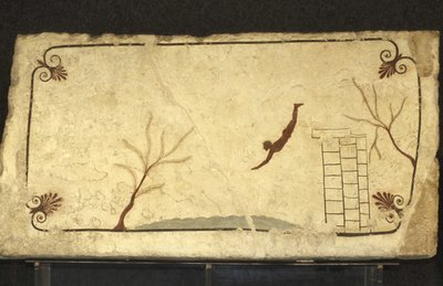 Fresco of the Tomb of the Diver, Paestum, Italy by Unbekannter Künstler