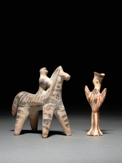 Greek Horse and Rider, and Mycenaean Psi Figure by Unbekannt