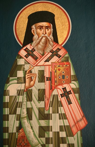 Greek Orthodox Icon Depicting a Saint Bishop by Unbekannt