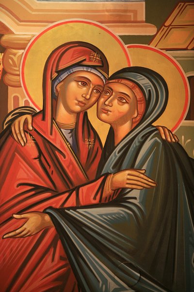 Greek Orthodox icon depicting the Visitation, Thessaloniki, Greece by Unbekannt