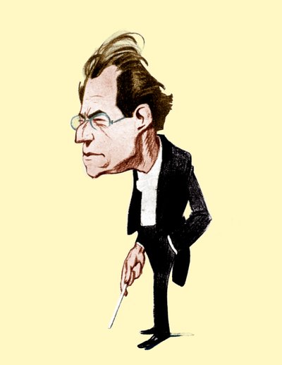 Gustav Mahler. Caricature by Oscar Garvens Austrian composer, 7 July 1860 - 18 May 1911. Oscar Garvens 1874-1951 by Unbekannt