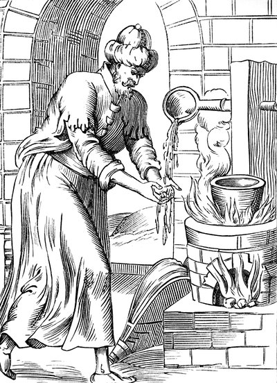 Gypsy Man Washing His Hands in Molten Lead, as Believed in the 16th Century by Unbekannter Künstler