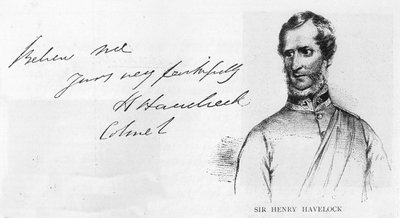 Handwriting and signature of Sir Henry Havelock by Unbekannt