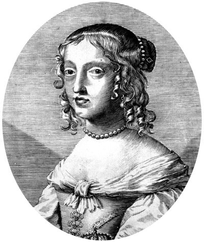 Henrietta Anne English Princess and Duchess of Orleans daughter of King Charles 1st, wife of Philippe of Orleans (brother of French King Louis XIV), engraving by Unbekannter Künstler