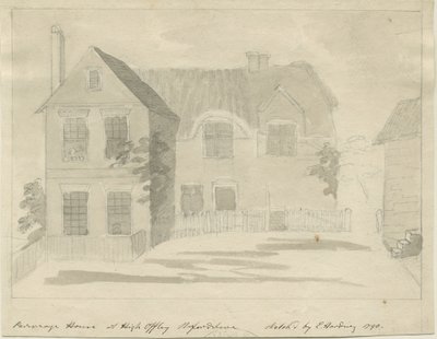 High Offley - Parsonage (Pencil and Wash Drawing, 1790) by Unbekannt