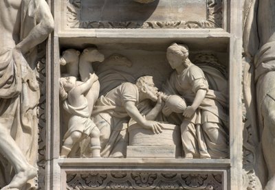 High relief representing Rebecca and Eleazar by Giovan Pietro Lasagna by Unbekannt