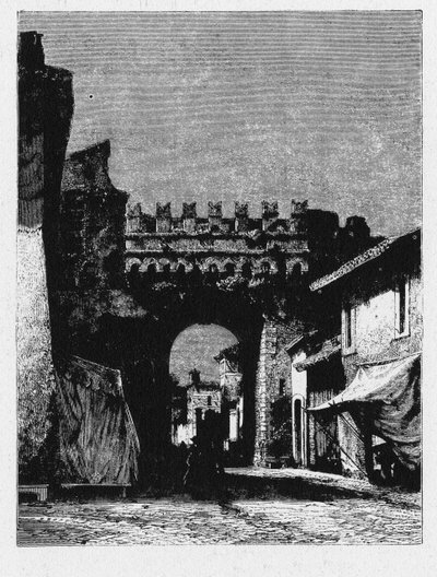 History of Ancient Rome. The Porta Settimiana is a gate in the Aurelian Wall in Rome by Unbekannt