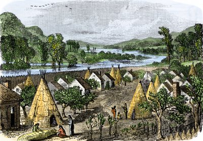 History of Indigenous Peoples: Mohawk Village, New York, circa 1780 by Unbekannter Künstler
