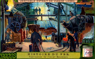 History of Iron: Bessemer Process in a Factory by Unbekannter Künstler