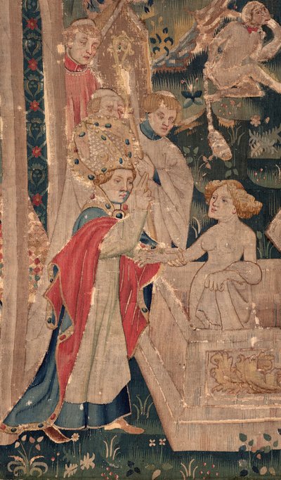 History of Saint Piat and Saint Eleuthère, Also Called Tapestry of Arras, Ordered from Canon Toussaint Prier, Chaplain of the Duke of Burgundy, Late 14th-Early 15th Century (Detail) by Unbekannter Künstler
