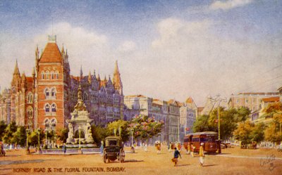 Hornby Road and the Floral Fountain, Mumbai (Bombay) by Unbekannter Künstler
