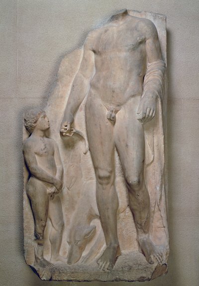 Huntsman, Fragment from a Relief on a Funerary Stele, Attic, Probably Early 4th Century BC by Unbekannt