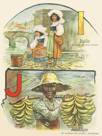 I J: Italy, Jamaica - ABC of Two Worlds. Emile Guerin, publisher, Paris, circa 1900. by Unbekannt