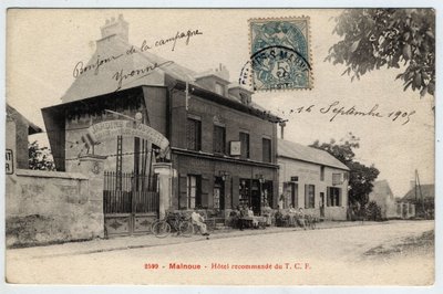 Ile de France, Seine et Marne, Emerainville: hotel recommends the TCF in Malnoue - postcard late 19th-beginning 20th century by Unbekannt