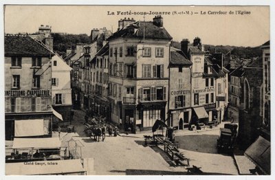 Ile de France, Seine et Marne (77), Ferte-sous-Jouarre: the crossroads of the Church - Postcard late 19th-beginning 20th century by Unknown