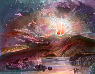 Mount Pelée Volcano Eruption on Martinique Island in April 1902 by Unbekannter Künstler