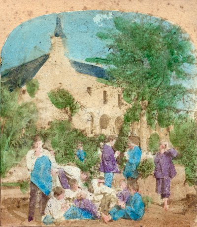 Children Playing in a Private School Playground by Unbekannter Künstler