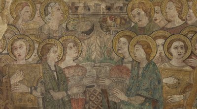 Interior. North crossing. Altar. Original from the main chapel. Wall paintings (detail). End 14th century. by Unbekannt