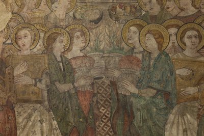 Interior. North crossing. Altar. Wall paintings (detail). End 14th century by Unbekannt