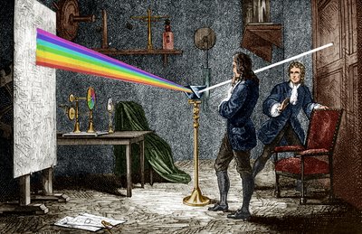 Isaac Newton Dispersing Light with a Glass Prism by Unbekannter Künstler