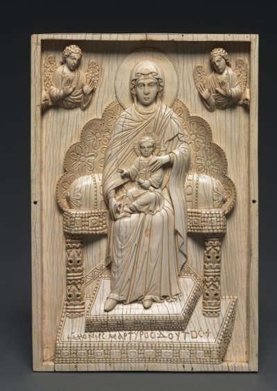 Ivory Plaque with Enthroned Mother of God by Unbekannt