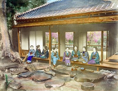 Japanese Women in a Garden, c.1890 by Unbekannter Künstler
