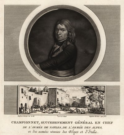 Jean Étienne Vachier Championnet, General-in-Chief of the Army of Naples, the Alps, Italy by Unbekannt