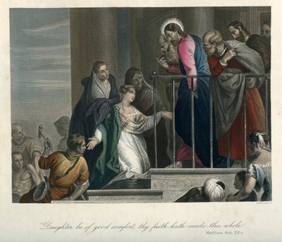 Jesus Heals a Woman with Issues of the Blood - Bible, New Testament by Unbekannter Künstler