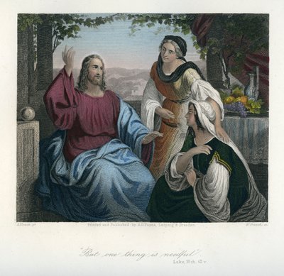 Jesus in the House of Mary and Martha - Bible, New Testament by Unbekannter Künstler
