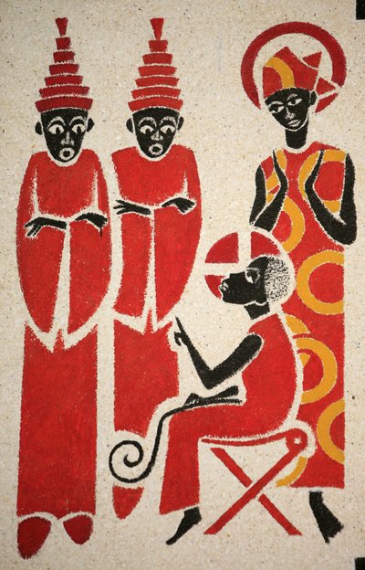 Jesus in the temple: The Keur Moussa abbey church fresco designed and painted in 1963 by Dom Georges Saget, Keur Moussa, Senegal by Unbekannt