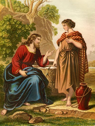 Jesus talks with the Samaritan woman - Bible by Unbekannter Künstler