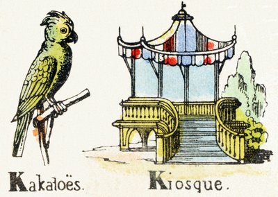 K - Cockatoos Kiosk - Child Entertainment Alphabet c.1890 by Unbekannt