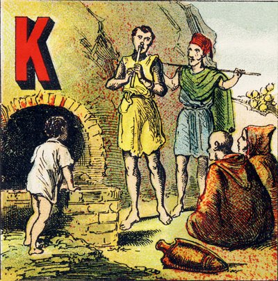 K: Kabylie. Kabylie is a Country in Africa. It is Inhabited by Kabyles - Engraving from Alphabet Geographique. Guerin-Muller et Cie, publishers, Paris by Unbekannt